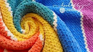 QUICK amp EASY Crochet Blanket 🧶 ONE ROW REPEAT 🤩 [upl. by Emil]