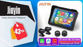 Jiuyin 5Inch Motorcycle Navigation Gps Hd Dual Video Recording Smart Wireless Apple Carplay Android [upl. by Oretos]