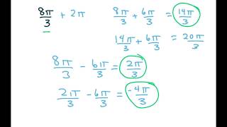 Find Three coterminal angles two positive one negative measured in Radians [upl. by Buonomo]