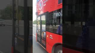 LG71DRZ 84168 BYD Enviro 400 EV City on route 180 leaving Abbey Wood Station [upl. by Nnylrefinnej78]