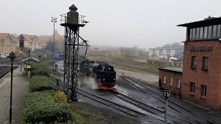 🌲🍁🍂🚂🚉 Bahnbetriebswerk Wernigerode im dichten Nebelschein 10112024 🚉🚂🍂🍁🌲 [upl. by Tedie]