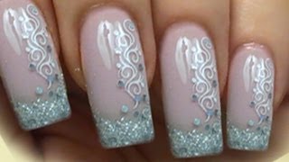 Request Glitzer French NailArt Tutorial mit Paillettten amp Konad Stamping mit Spiralen [upl. by Darrelle547]