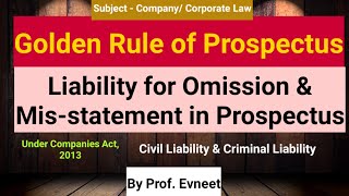 Golden Rule of Prospectus  Omission amp Misstatement in Prospectus  Company Act 2013 [upl. by Anigar280]