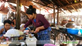 Making Mohinga at Mani Sithu Market NyaungU Myanmar [upl. by Kolnick553]