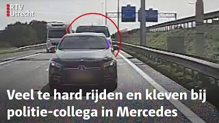 Busje op de A1 bij Amersfoort rijdt 147 km per uur en bumper kleeft Mercedes  RTV Utrecht [upl. by Kirred]