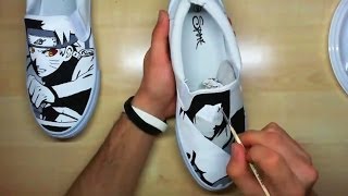 quotNaruto vs Sasukequot Custom Painted Shoes  Simone Manenti [upl. by Brianna17]