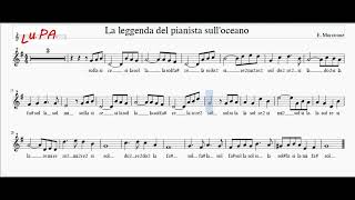 La leggenda del pianista sulloceano  Flauto dolce  Note  Spartito  Karaoke  Instrumental [upl. by Amadas]