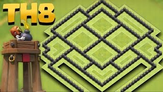 Clash Of Clans Rathaus 8 BEST TROPHY Base 2017 Update RH8 Anti 2 STAR Deutsch [upl. by Eelimaj]