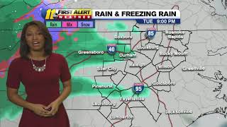 NC weather Wintry mix possible in Durhamarea Tuesday night [upl. by Aret]