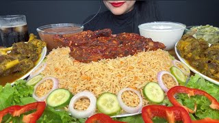 ASMR EATING MANDI RICEPERI PERI AL FAHAM MUTTON MANDI MAYOSALAD [upl. by Doe810]