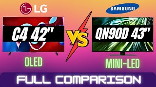 Samsung QN90D 43quot vs LG C4 42quot  Direct Comparison [upl. by Dunaville]