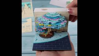 Calendar 2025 Notepad Artistic 3D Tree Paper Model Desktop Stationery With PenHolder Novel Gift [upl. by Damarra93]