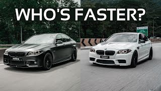 FULLY MODIFIED BMW 523i vs STOCK 520d CRAZY DRIVE [upl. by Ykceb]