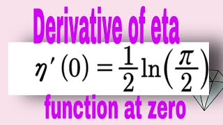 Derivative of Dirichlets eta function evaluated at zero [upl. by Stila]