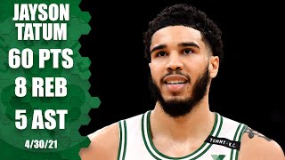 Jayson Tatum ties Larry Bird’s singlegame franchise record with 60point game  NBA on ESPN [upl. by Idur480]