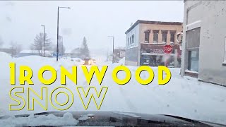 Ironwood Michigan Back Roads  Snow Driving [upl. by Ahsiet]