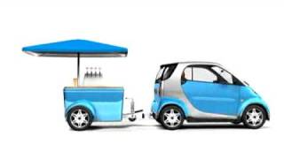 Smart Car Trailer  Mobile Bar [upl. by Ahsilrae713]