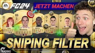 DIE BESTEN SNIPING FILTER 🎯💰 Easy Münzen machen  EA FC 24 TRADING TIPPS DEUTSCH [upl. by Ahsikin]