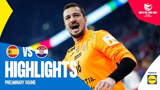 Historic win for Croatia  Spain vs Croatia  Highlights  Mens EHF EURO 2024 [upl. by Abner]