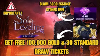 URGENT  Get 100000 GOLD amp chance to get 30 Standard Tickets  Solo Leveling Arise Hindi [upl. by Langley]