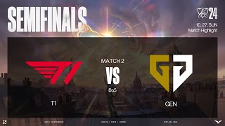 T1 vs GEN 매치 하이라이트  녹아웃 스테이지 4강  1027  2024 월드 챔피언십 [upl. by Schenck]