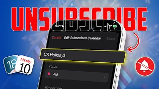 How to Delete or Unsubscribe US Holidays in iPhone Calendar  Remove US Holidays in iCalendar [upl. by Iveksarap45]