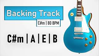 Emotional Rock Pop BACKING TRACK C Minor  Cm A E B  80 BPM  Guitar Backing Track [upl. by Colbert856]