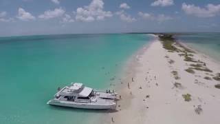 The Excellence Catamaran Tour to Barbuda Drone Footage at LOW BAY Barbuda [upl. by Yrian]