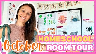 OCTOBER HOMESCHOOL ROOM TOUR Leaf Unit Study Pumpkins  More [upl. by Atnom]