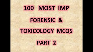 100 Most Imp Forensic MCQs Part 2 Most Repeated MCQs in ExamsForensic n ToxicologyMedical Circle [upl. by Nuawad]