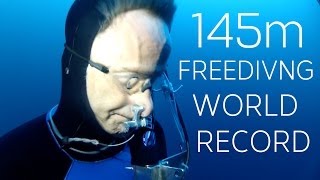 William Winram 145m Freediving World Record VWT [upl. by Gabe631]