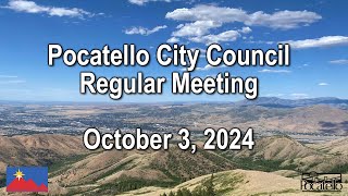 Pocatello City Council 10 03 24 [upl. by Nimref]