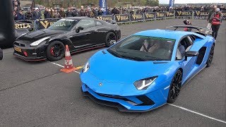 Nissan GTR R35 vs Lamborghini Aventador S [upl. by Falcone782]