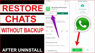 How to Restore WhatsApp Chats After Uninstall  Recover WhatsApp Chats Without Backup [upl. by Mencher]