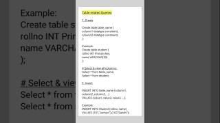 SQL Table related Queries [upl. by Ede]