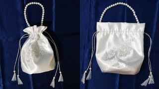 HOw to make a Potli bag purse at home  Bridal hand bag making at home  Potli bag kaise banaye [upl. by Ardnosal]