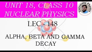 Alpha Beta and Gamma decay class 10 physics  Nature of Emissions [upl. by Eppillihp]