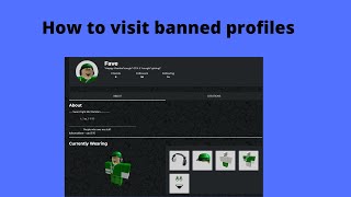 Roblox  How to visit BANNED profiles [upl. by Aerol711]