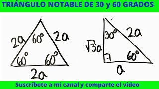 TRIÁNGULO NOTABLE DE 30 y 60 GRADOS [upl. by Eilyr]