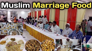 Vijayawada Muslim Wedding Dinner  Indian Wedding Ceremony Food  Vijayawada  street catalog [upl. by Edmunda]