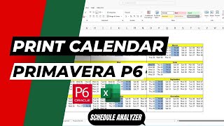 How to Print Calendar from Primavera P6  By Using Schedule Analyzer [upl. by Eiramrebma]