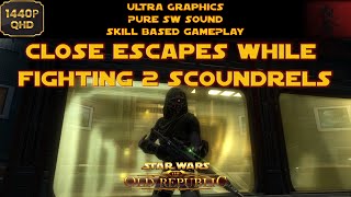 Close escapes vs 2 scoundrels  Concealment Operative  SWTOR PvP 73 [upl. by Finnegan]