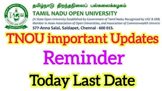 Tamilnadu Open University re registration last date  tamilnadu open university admission last date [upl. by Burta]