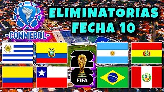 Calendario Fecha 10 Eliminatorias Sudamericana  Mundial 2026 [upl. by Ettesel]