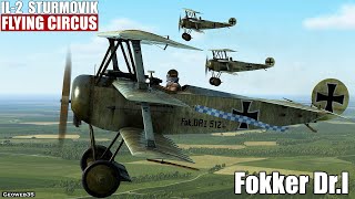 IL2 Flying Circus Fokker Dr1 Triplane Air Combat WW1 Fighter Plane [upl. by Yaresed381]