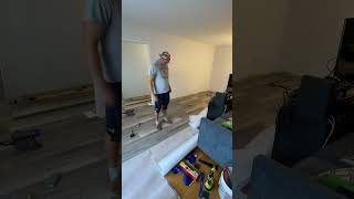 Ep2 Living room makeover  Installing LVP flooring  GOODBYE wood floors [upl. by Eanwahs208]