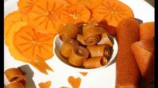 Persimmon Fruit Rollups amp Chips  Diospyros Kaki Fuyu amp Hachiya [upl. by Ranee552]