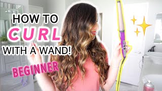 HOW TO CURL YOUR HAIR WITH A WAND FOR BEGINNERS  SIMPLIFIED AND MADE EASY  DUMMIES 101 [upl. by Doralin]