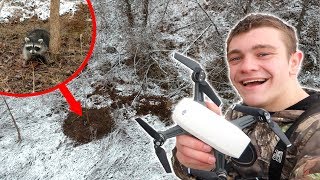 TRAPPING WITH A DRONE Raccoon Caught [upl. by Hagile]