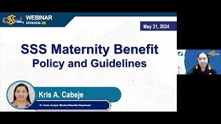 eSSSkwela Webinar S03E05  SSS Maternity Benefit Policy and Guidelines [upl. by Selway]